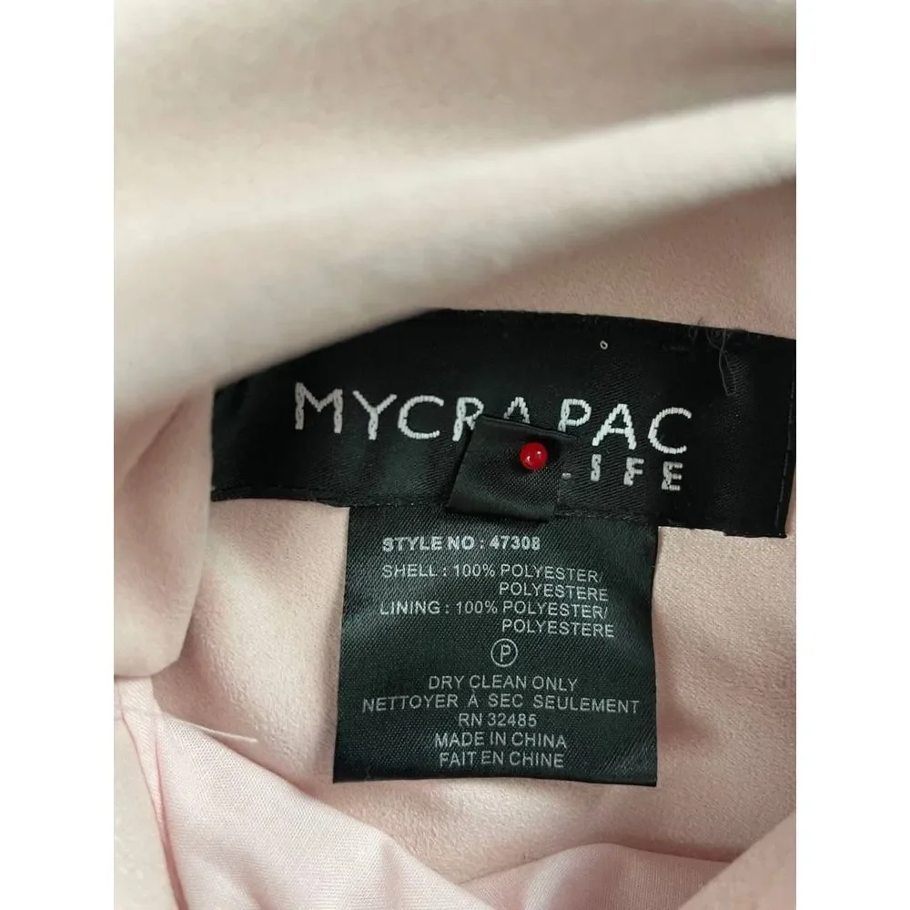 Mycra Pac Life Reversible Full Zip Jacket with Hand Bag Blush Pink Jacquard Sz P - Picture 10 of 11
